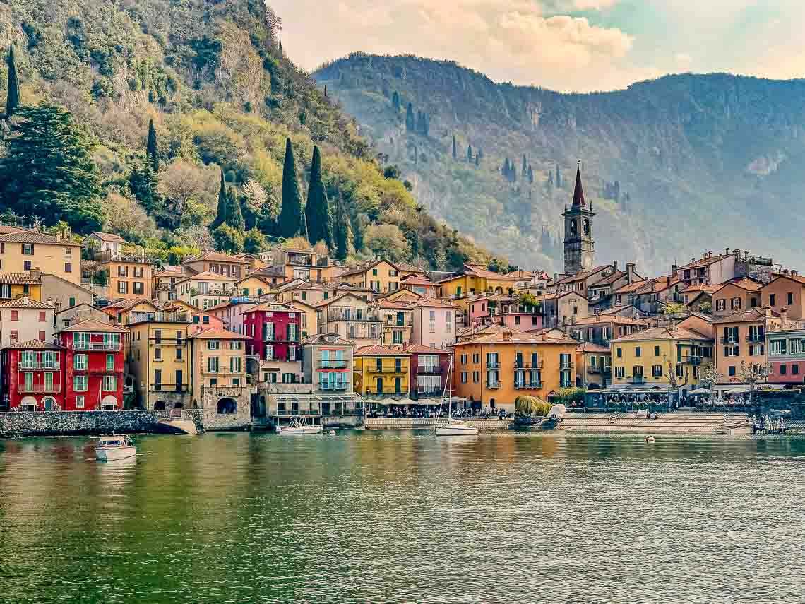 shoreline of lake como